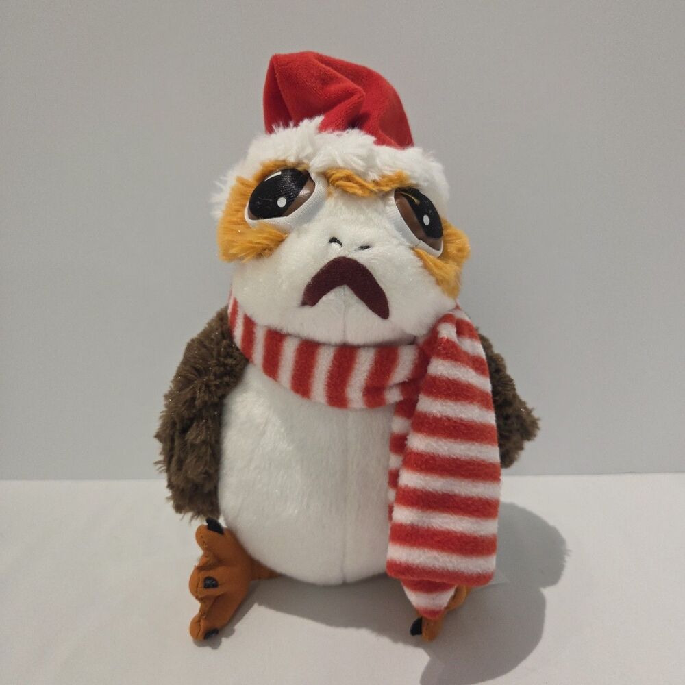 Disney Store Star Wars Christmas Porg With Santa Hat Plush Soft Toy 10"